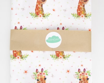 Girl Giraffe Fitted Cot/Crib sheet or Change Table Cover