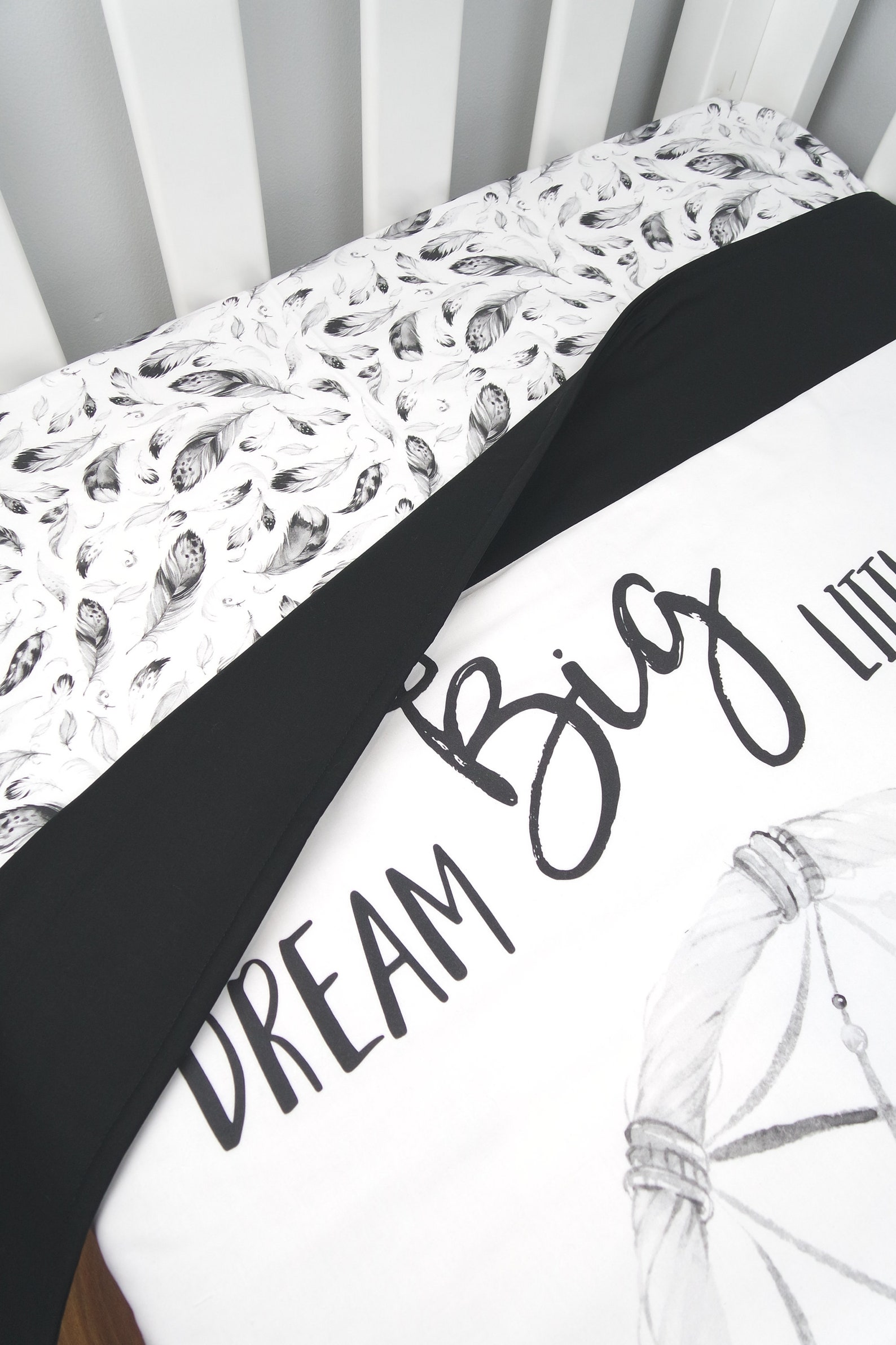 Dreamcatcher Nursery Set in Black // Dreamcatcher Crib Set Etsy