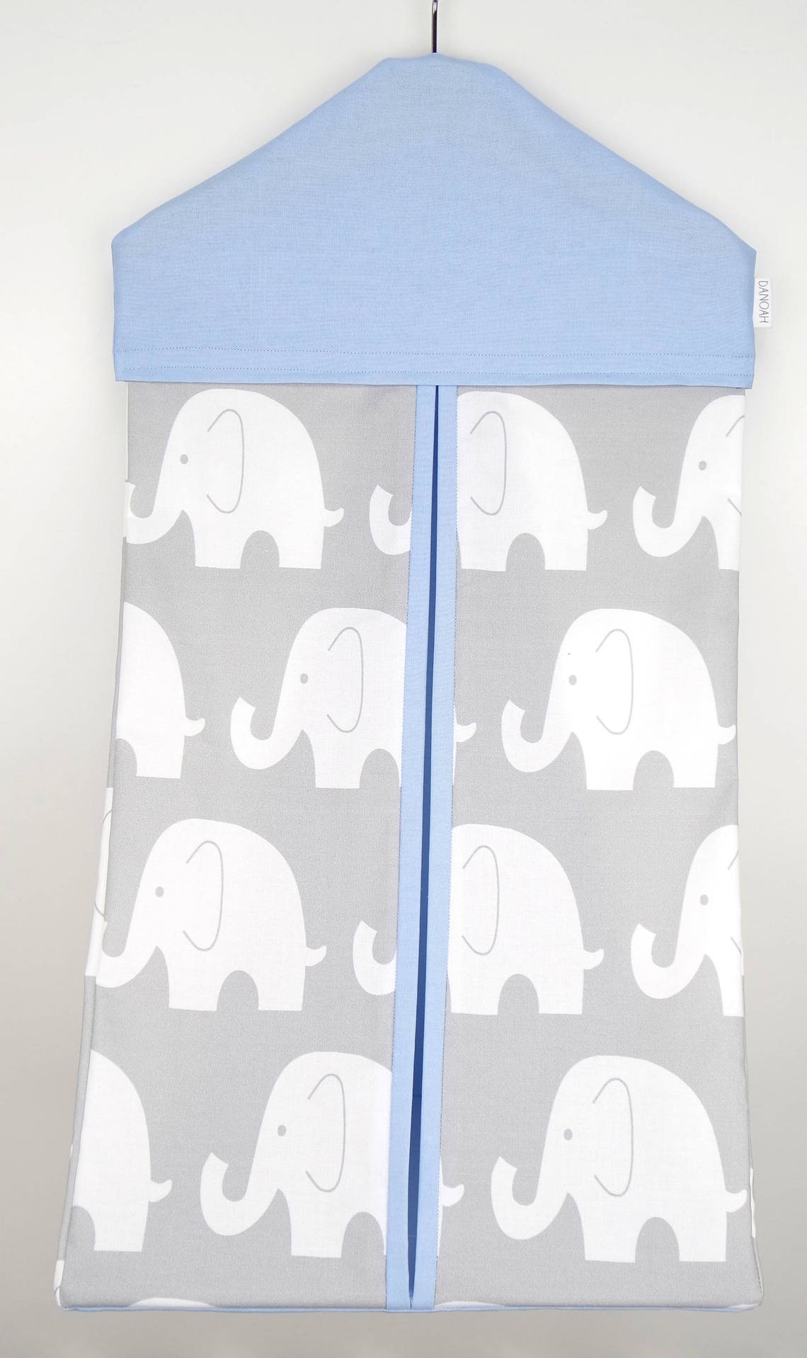 Nappy Stacker Diaper Stacker With Baby Blue & Grey Elephants Etsy