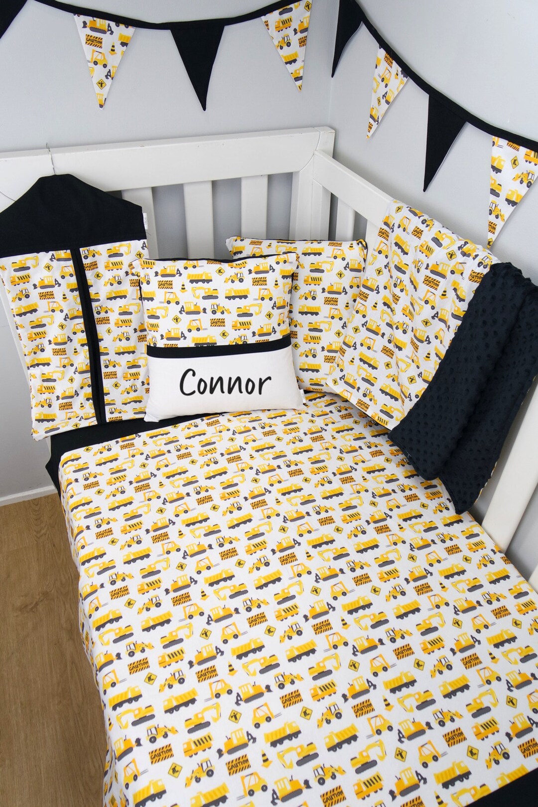 Construction Nursery, Workman Truck Crib Cot Set, Baby Boy Nursery