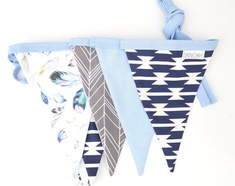 Little Chief Blue & Grey Bunting Flags