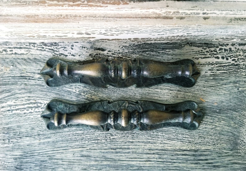 3 Inch Mounting Set of Two Rustic Decorative Dresser Handles Vintage Drawer Pulls 2 Piece Cabinet Hardware