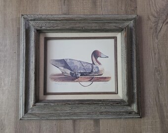 Vintage Harry Jarman Signed Duck Print 64/500  Framed The Decoy and Cork 1989