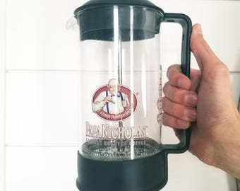 Vintage Bodum Coffee Maker, Papa Nicholas Freshly Roasted Coffee French Press