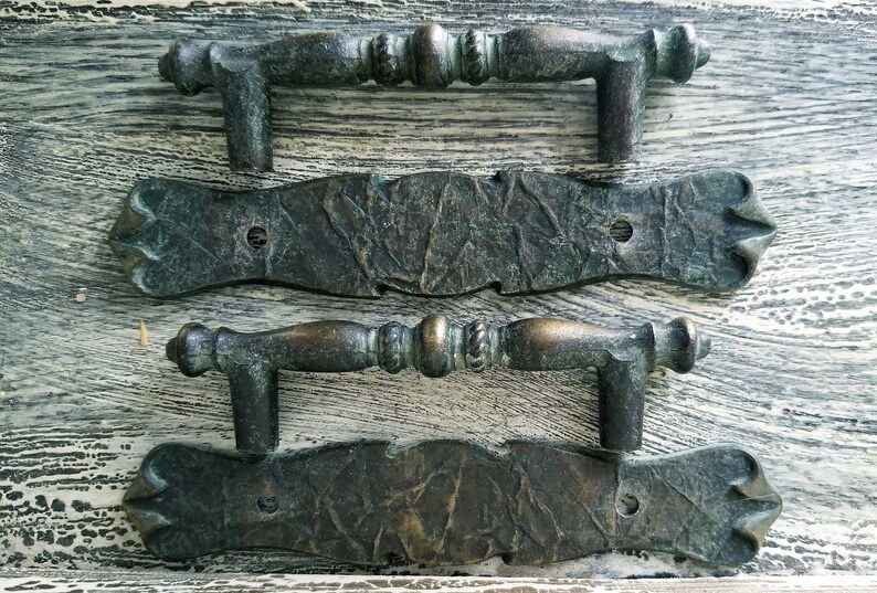 3 Inch Mounting Set of Two Rustic Decorative Dresser Handles Vintage Drawer Pulls 2 Piece Cabinet Hardware