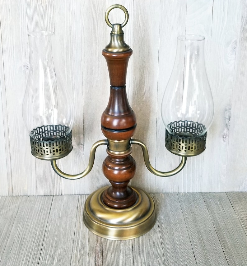 Vintage Candelabra Candlestick Holder Wood And Metal - Vintage Wood Oil Lamp Holder Vintage Candelabra Candlestick Holder Wood And Metal - Vintage Wood Oil Lamp Holder