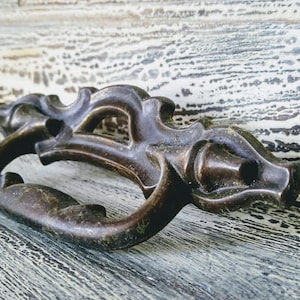 4 Vintage Drawer Pulls,  Dresser Handles, Set of Four Old World Cabinet Hardware, 3 Inch Mounting