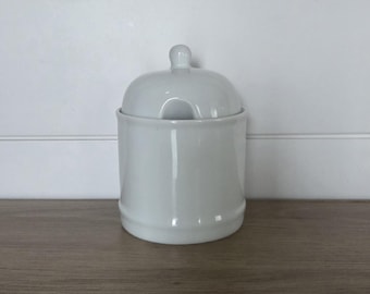 Vintage Pottery Barn White Sugar Bowl with Lid