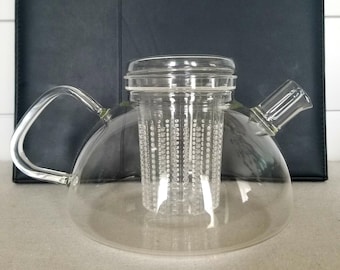 Clear Glass Teapot, Trendiglass, Heat Resistant Pot with Infuser and Lid