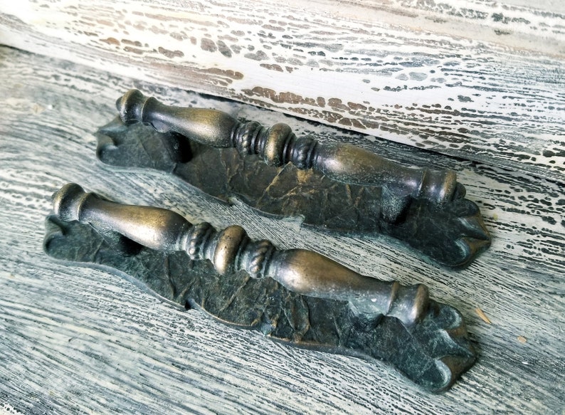 3 Inch Mounting Set of Two Rustic Decorative Dresser Handles Vintage Drawer Pulls 2 Piece Cabinet Hardware