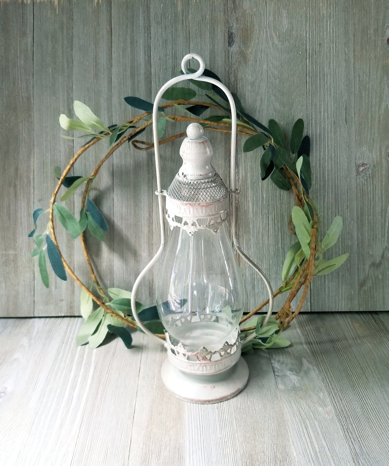 Metal Candle Holder Hurricane Lamp Shabby Chic Farm House Etsy