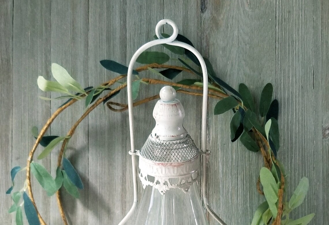 Metal Candle Holder Hurricane Lamp Shabby Chic Farm House Etsy