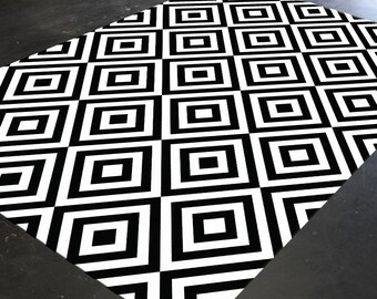 black and white rug etsy