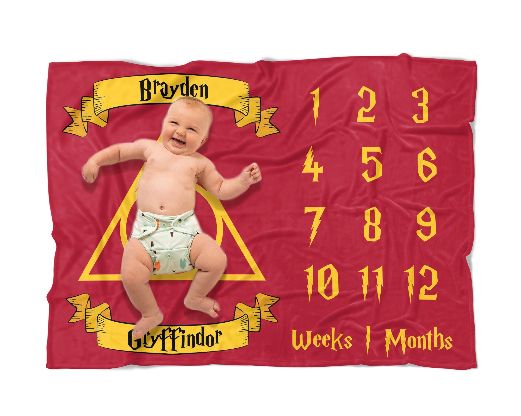 Harry Potter Baby Blanket Milestone Baby Blanket Custom Baby Etsy