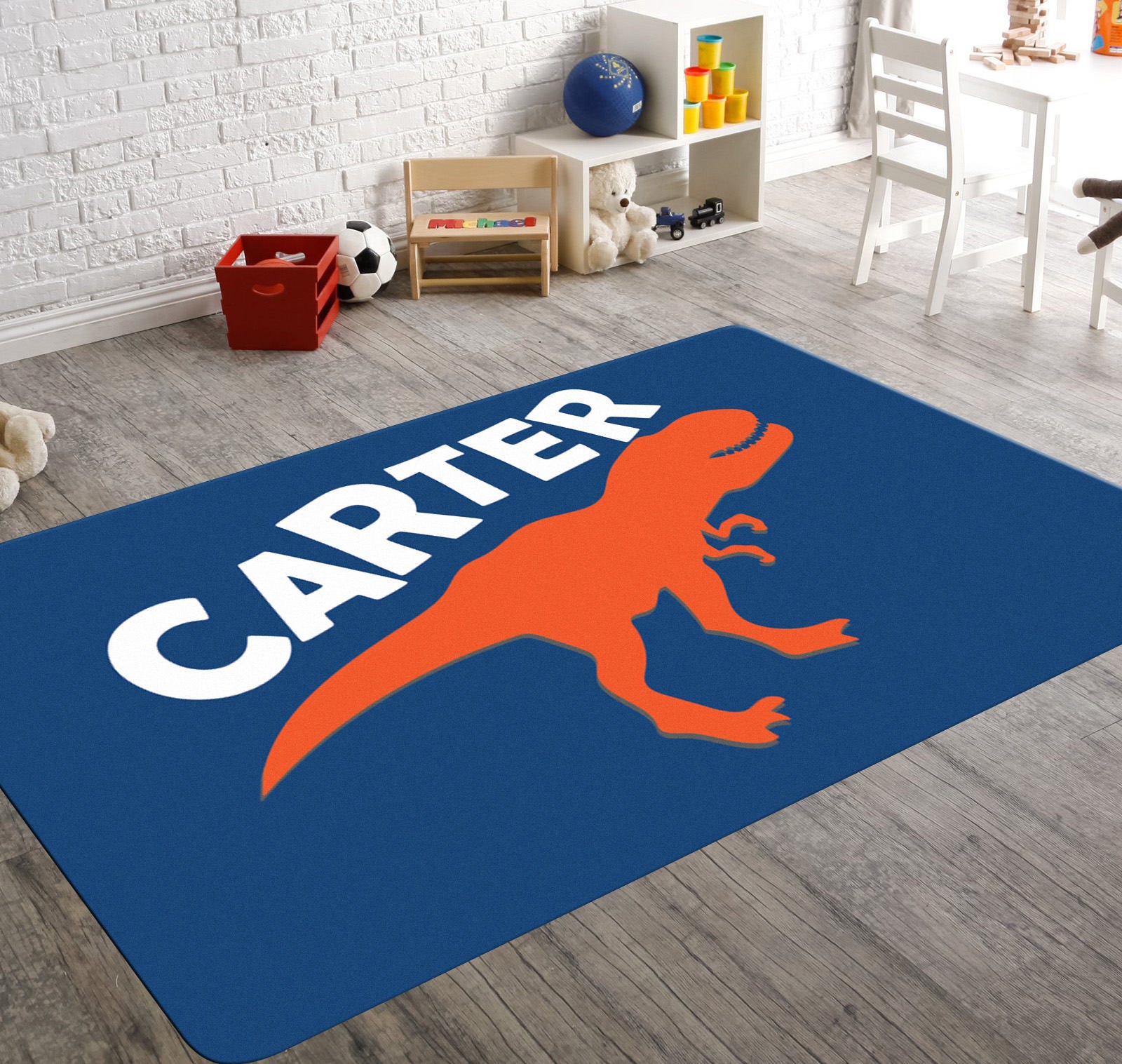 Dinosaur Rug T-rex Rugs For Boys Room Monogram Rug | Etsy