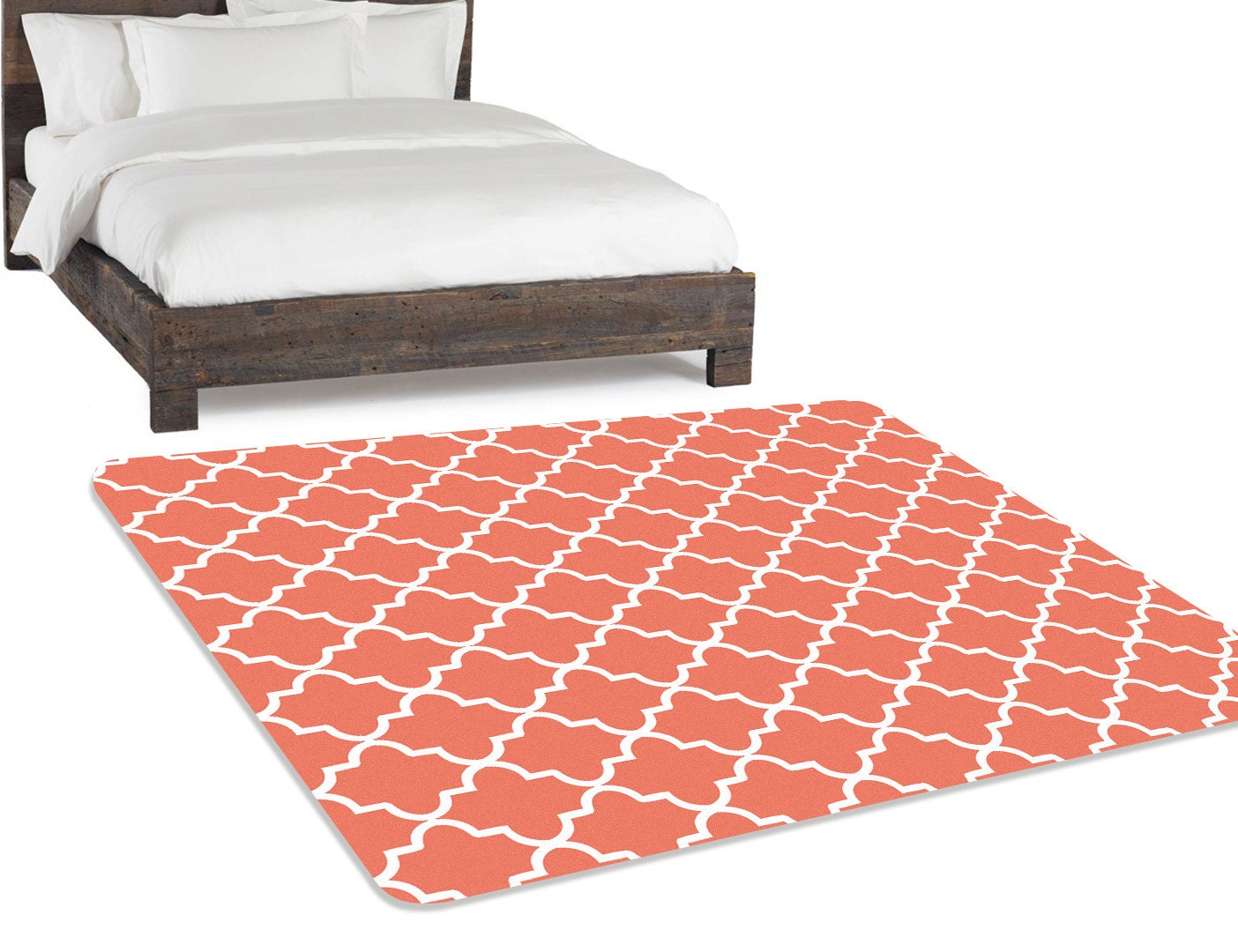 Coral Rug Living Room Rug Bedroom Rug Area Rug 5x8 Etsy