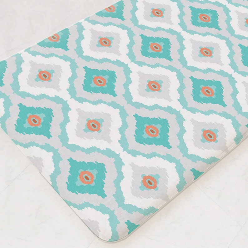 Bathroom Mat Shower Mat Bath Mat Turquoise Bathroom Rustic Etsy