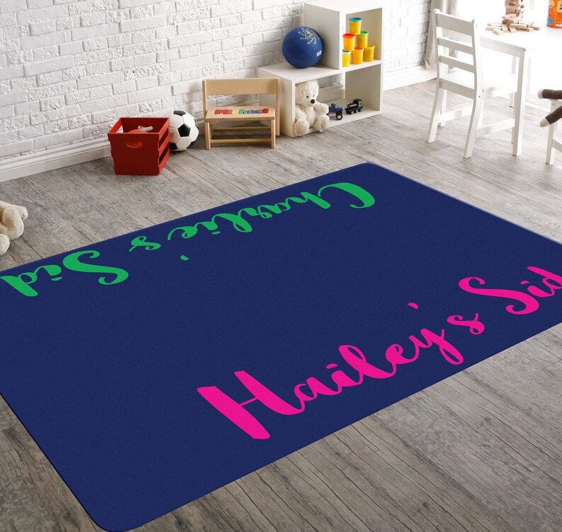 Custom Rug Name Nursery Decor Playroom Personalized Image 0