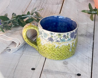 Periwinkle Blush Coffee Mug,    Ceramic Coffee Mug/ Handmade Coffee mug/Handmade Pottery Coffee Mug