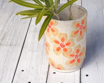 Secret MeadowCeramic Vase/Handmade Pottery/Floral Large Vase Hand Made/Handmade Pottery Flower Vase