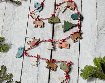 Christmas Garland/Ceramic Garland/Handmade Holiday Garland