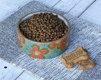 Zion Bowl Paw-ttery collection/Handmade Pottery/Hand Made Small Dog Bowl/Rescue Dog Handmade Dinner Bowl