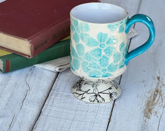 Paw-ttery Collection, Marcella Mug, Ceramic Mug, Handmade Pottery,Coffee Mug