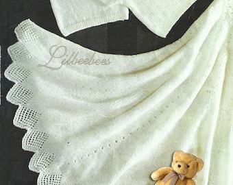 Baby Strickmuster - PDF Download - Rundschal, 4 fädig 137 cm Durchmesser, Unterhemden passend für Neugeborene - 6 Monate