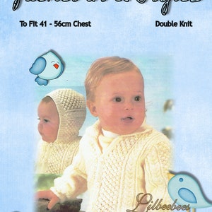 Baby Knitting Pattern - Jacket in 2 styles - with and without hood, knitted in Double knit yarn