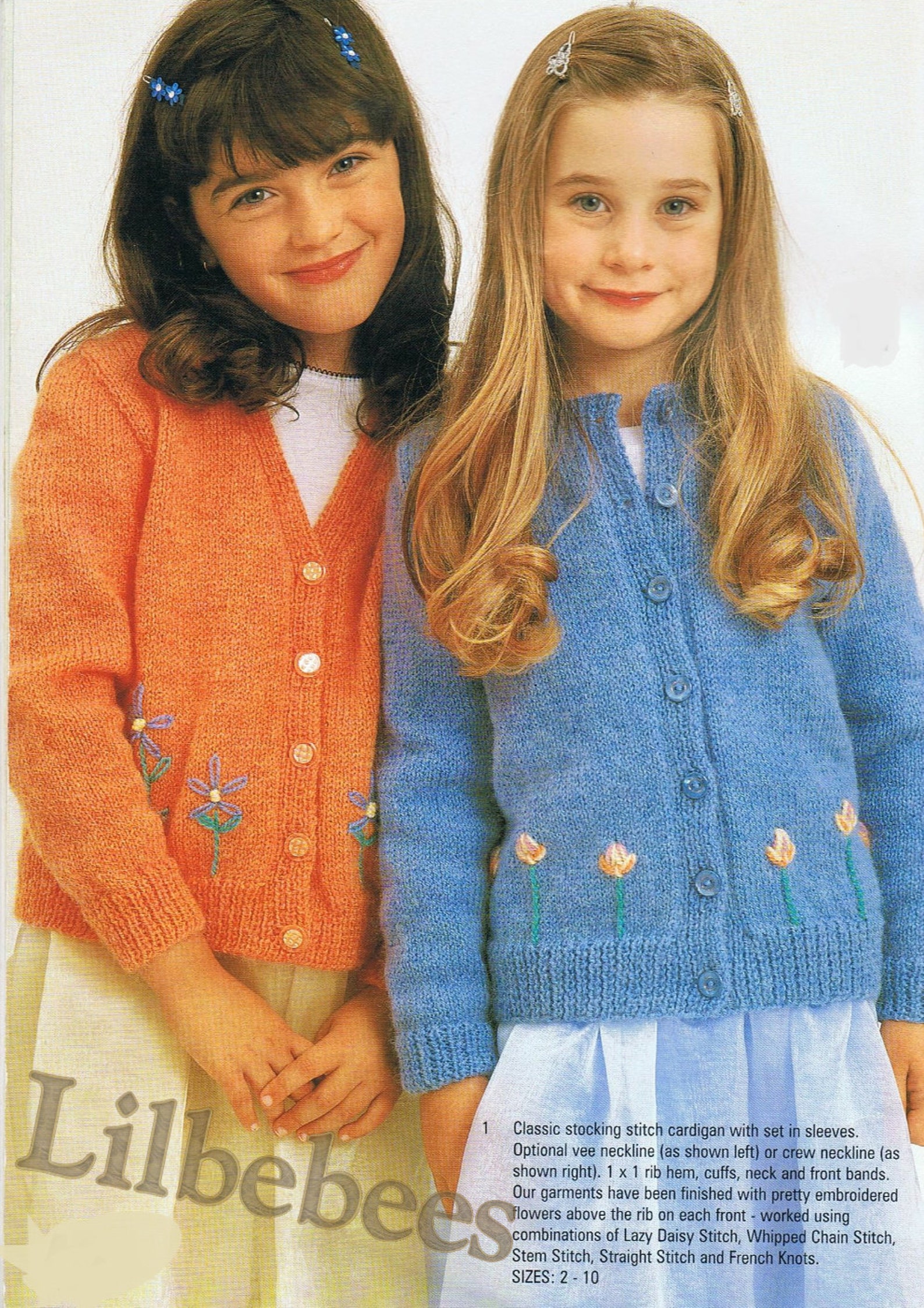 Girls Cardigan Knitting Pattern PDF Download Sizes 2 10 Years. Double ...