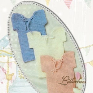 Baby Knitting Pattern - Baby vests in 3 ply, to fit 40 - 45 cm chest