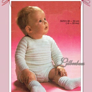 Baby Knitting Pattern - PDF Download - Sweater & Pants and Socks in 4 ply