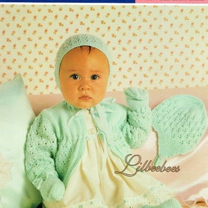 Baby Knitting Pattern - PDF Download - Matinee Set in 3 ply