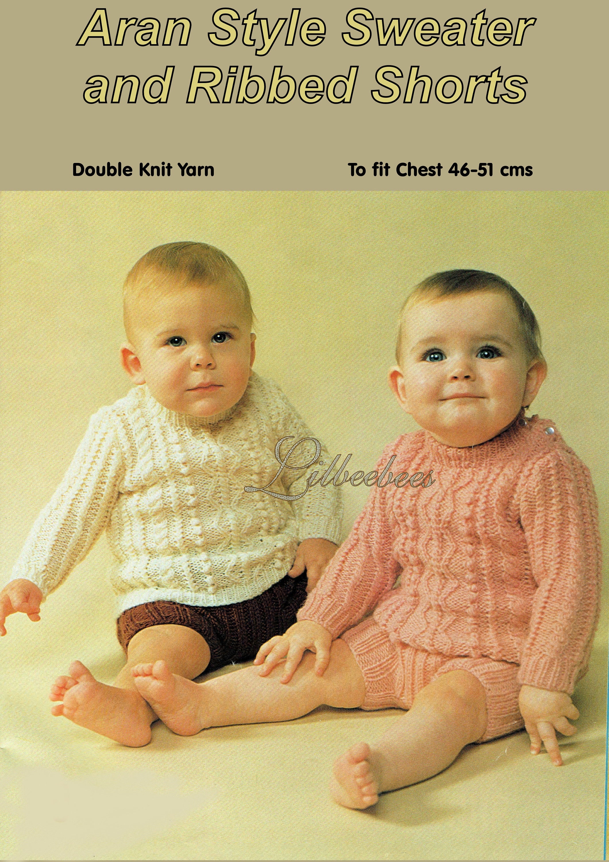 Baby Knitting Pattern PDF Aran Style Sweater and Ribbed Etsy