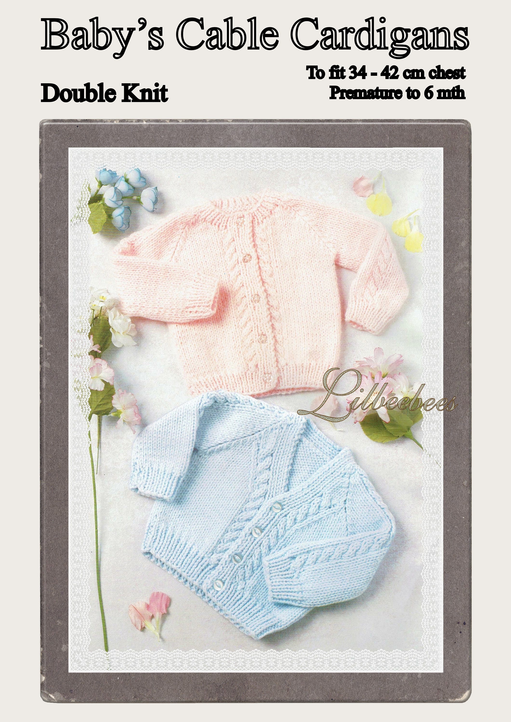 Baby Knitting Pattern PDF Download Cable Cardigans in 2 Etsy España