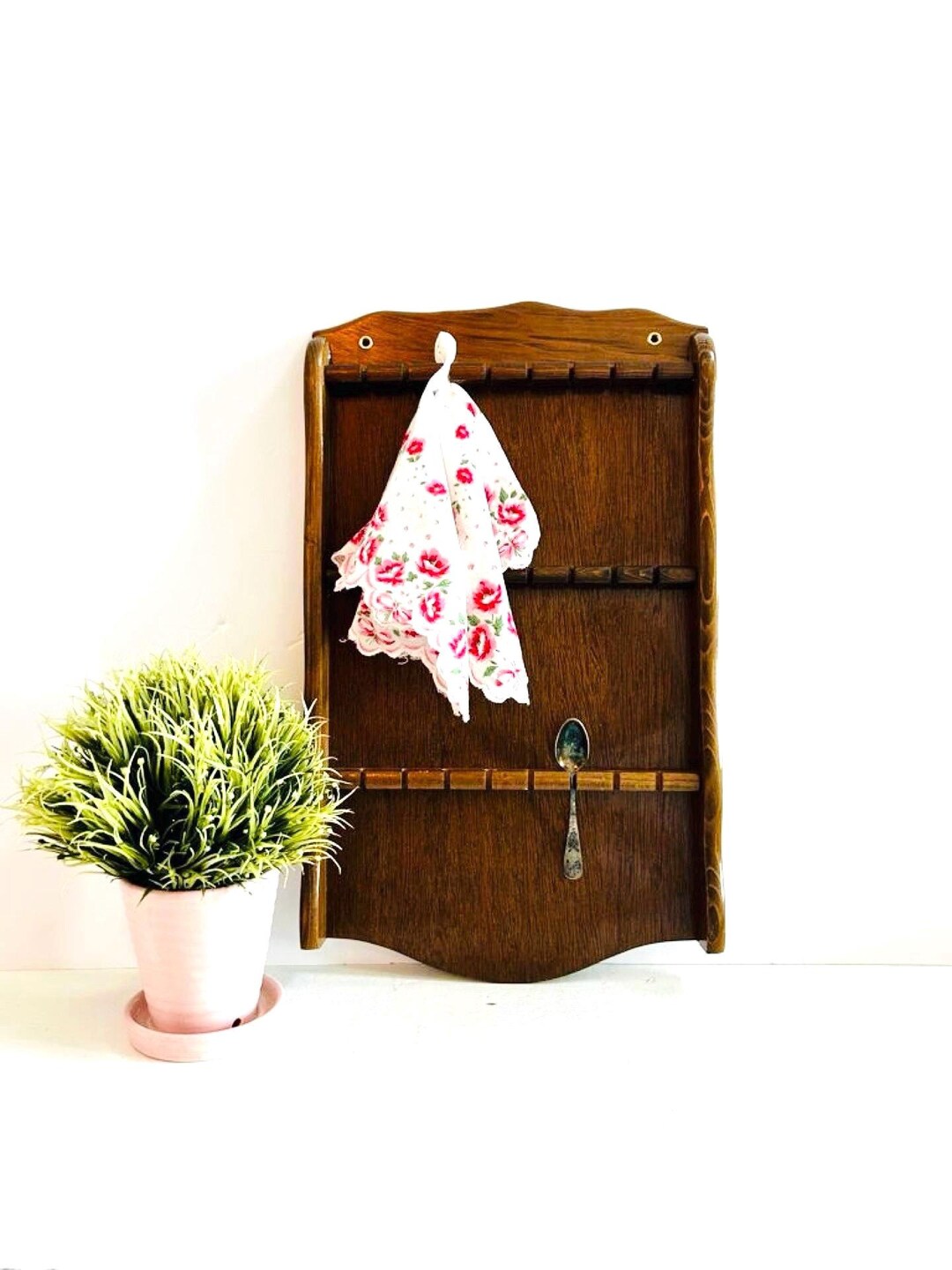 Vintage Spoon Wooden Display Cabinet Vintage Decor Spoon Rack ...