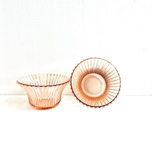 Vintage Pink Depression Glass  Anchor Hocking Pink Queen Mary Mayonnaise Condiment Bowl Set of 2 Flared Ribbed Bowl Trinket Dish Nut Dish