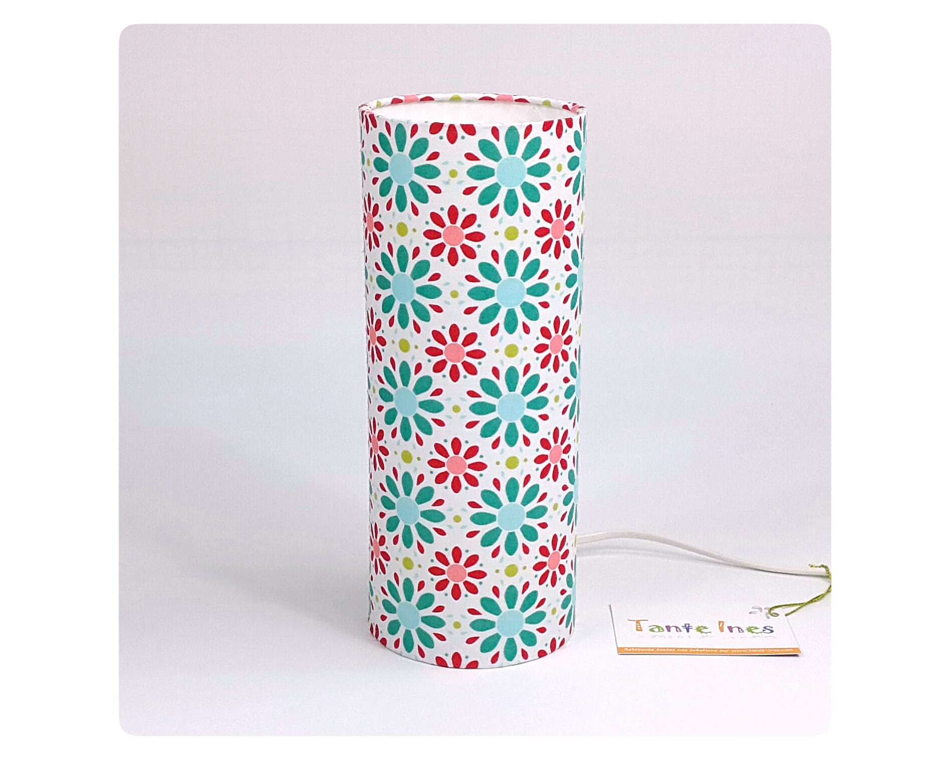 Lampe Design de Chevet - Lily Lampe Table Tube en Tissu