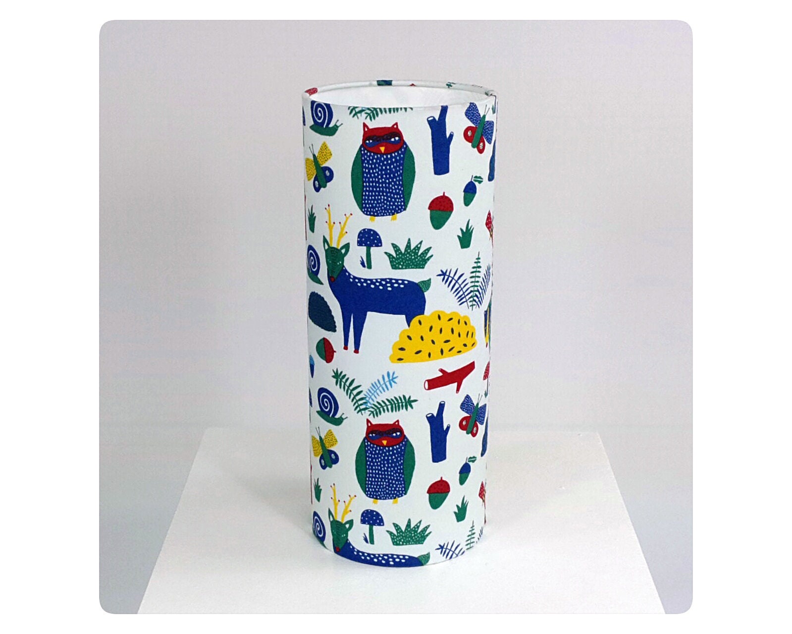 Abat-Jour Pour Chambre d'enfant - Dans Les Bois Abat Jour Cylindrique en Tissu Made in France