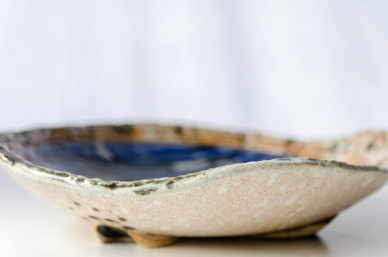 Grey Wolf Pottery Dish Handbuilt Stoneware Bowl Wolf Art Etsy