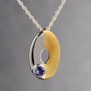 Everyday Necklace, Wear It To Work Necklace, Sterling Silver Pendant,  Iolite Gemstone Jewelry,  Free Shipping, Everyday Pendant Necklace