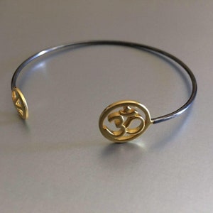 Free Shipping, Free Spirited Bracelet, Om Bracelet, Sterling Silver, OM Peace Bracelet Cuff, Unisex Bracelet, Free Spirited, Hindy Cuff