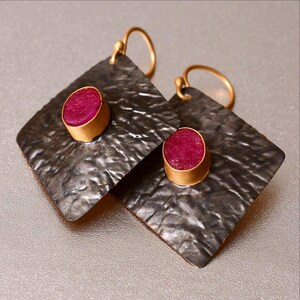 20% Off  Best Gift For A Graduate, FREE Shipping, Dyed Ruby Earrings, Sterling Silver Earrings, Wear It Everyday Earrings, Gift Idea
