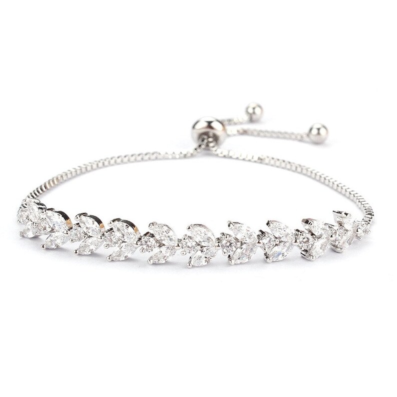 rose gold Bridesmaid jewelry gold or silver jewelry set wedding jewelry bracelet and earrings set