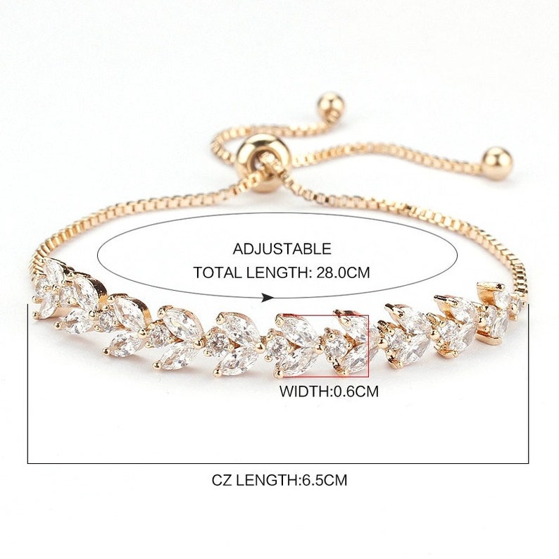 rose gold Bridesmaid jewelry gold or silver jewelry set wedding jewelry bracelet and earrings set