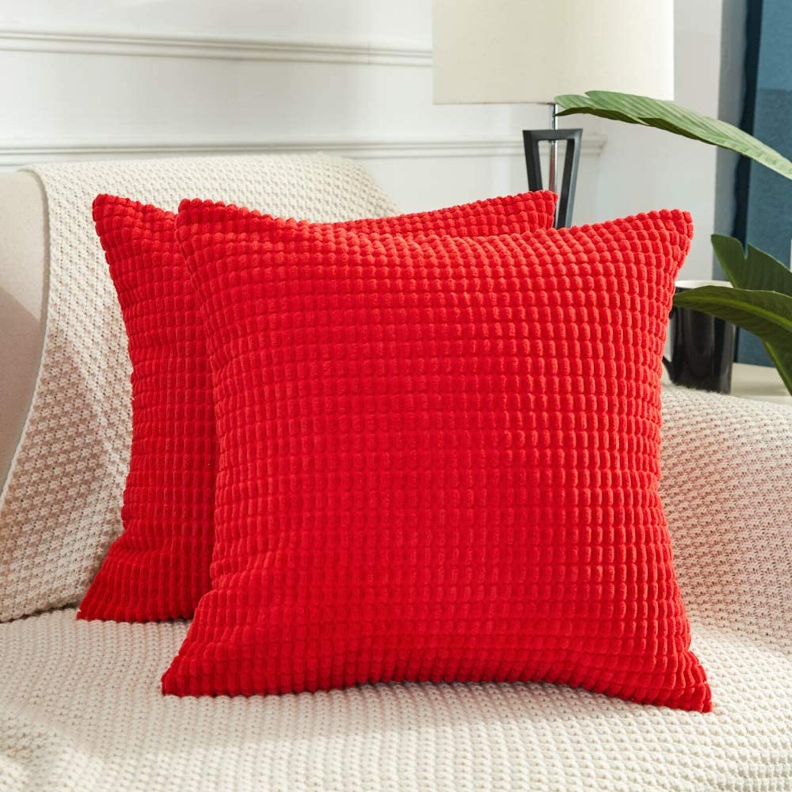 Red Corduroy Pillow Cover Super Soft Cuddly 18 x Etsy