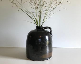 Primitive Steinzeug Krug, moderne Bauernhaus Dekoration, primitive Keramik, Western Steingut Krug, große Vase, antiker Whiskykrug, Vintage Keramik