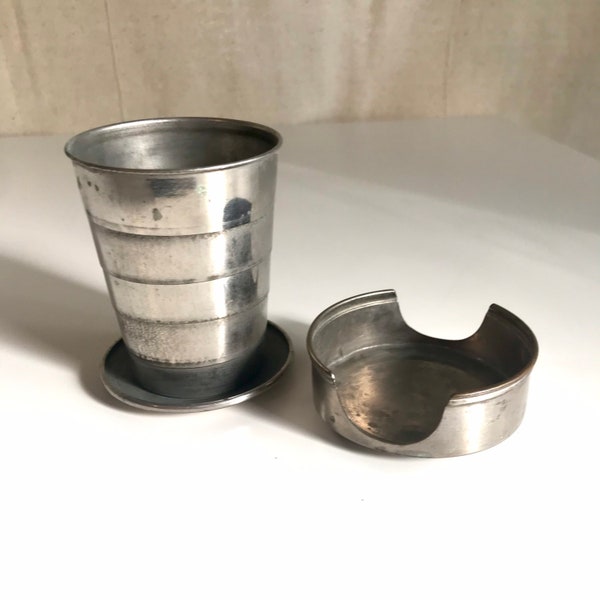 Antique Small Metal Collapsible Cup | Pill Cup | Travel Cup | Antique Cup Stainless Steel