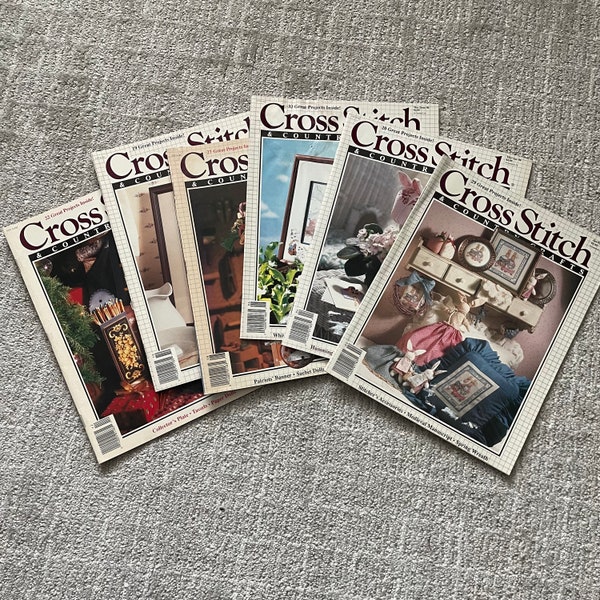 1990’s Cross Stitch and Country Crafts Magazine 90’s Back Issues, Vintage Cross Stitch Patterns, 90s Patterns, 90's Crafts