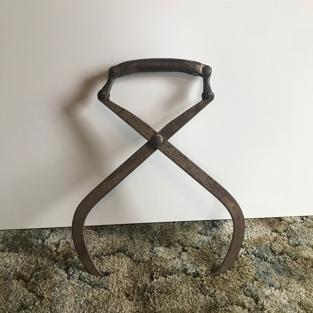 Antique Metal Ice Block Tongs, Primitive Tongs, Vintage Ice Block Tongs